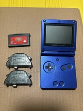Nintendo Game Boy Advance SP Cobalt Blue W/ Zelda Game & 2 Wireless Adapter GBA