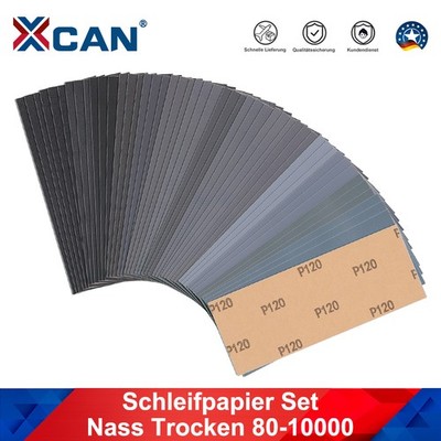 Schleifpapier Set Nass und Trocken Sandpapier P80-10000 für Holz Metall Auto