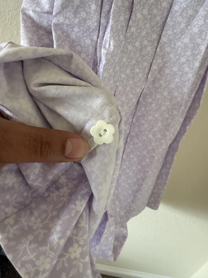 Strasburg Children Girls Purple Collard Floral Summer Dress Size 12Y Cottagecore - Image 4 of 4