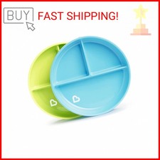 Stay Put Suction Plates for Baby and Toddler, 3 Divided Sections , Blue