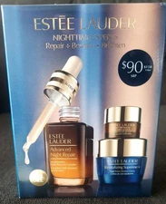 3Pcs Estee Lauder Nighttime Experts Skincare Set Repair Bounce Brighten