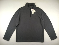 NWT Izod Saltwater 1/4 Zip Fleece Pullover Men's Medium Relaxed Gray Sweatshirt
