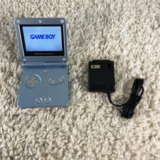 Nintendo Gameboy Advance GBA SP Pearl Blue AGS-101 Handheld Console System Works