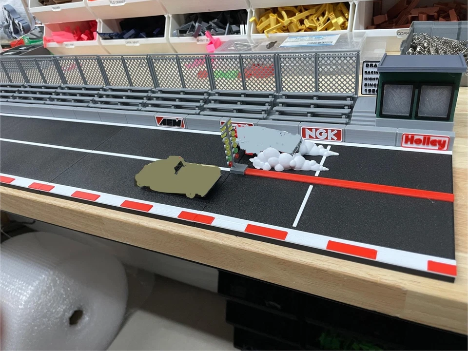 Hot Drag Race Track para tira de arrastre escala 1/64 para Hot Cars con ruedas Foto 4 de 4