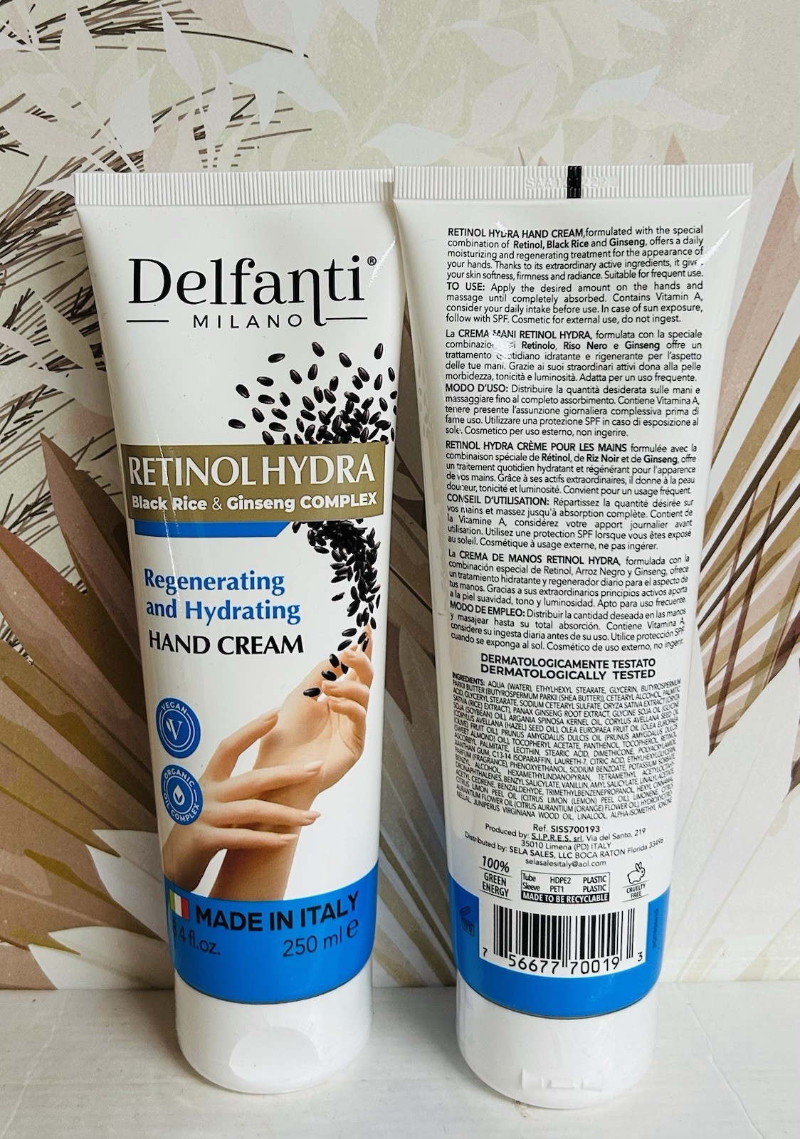 2-Pack Delfanti  ~ Regenerating & Hydrating Hand Cream w/ Retinol 8.4 fl oz Each
