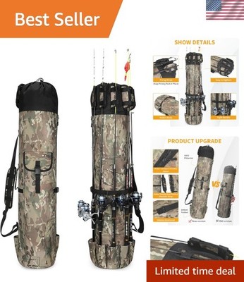 Fishing Rod Carrier Bag   Holds 5 Rods, Waterproof & Comfortable Design