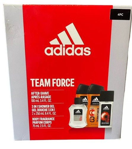 New Adidas Team Force Set. Includes AfterShave 100ml, 3in1 Shower Gel, Body Frag