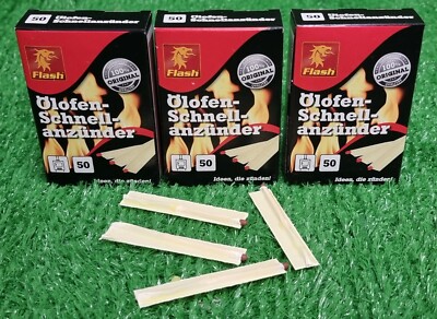 3x50-er Pack original Flash ÖLOFENANZÜNDER Ölofen Schnell Anzünder Versand 0 
