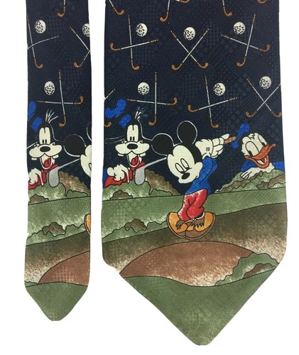 Mickey Unlimited Disney Neckwear Neck Tie Golf Goofy Donald Duck Black 60”x4" - Picture 5 of 6