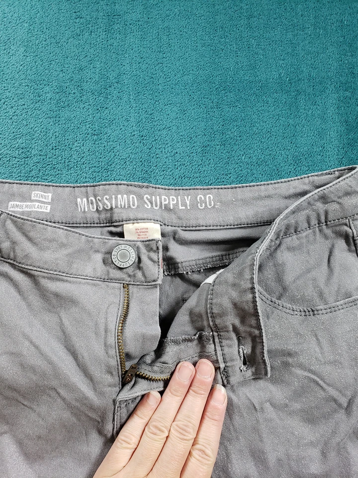 Mossimo Jeans Sz 13 Womens Gray Stretch Pants Ladies Mid Rise Skinny Denim - Image 4 of 4