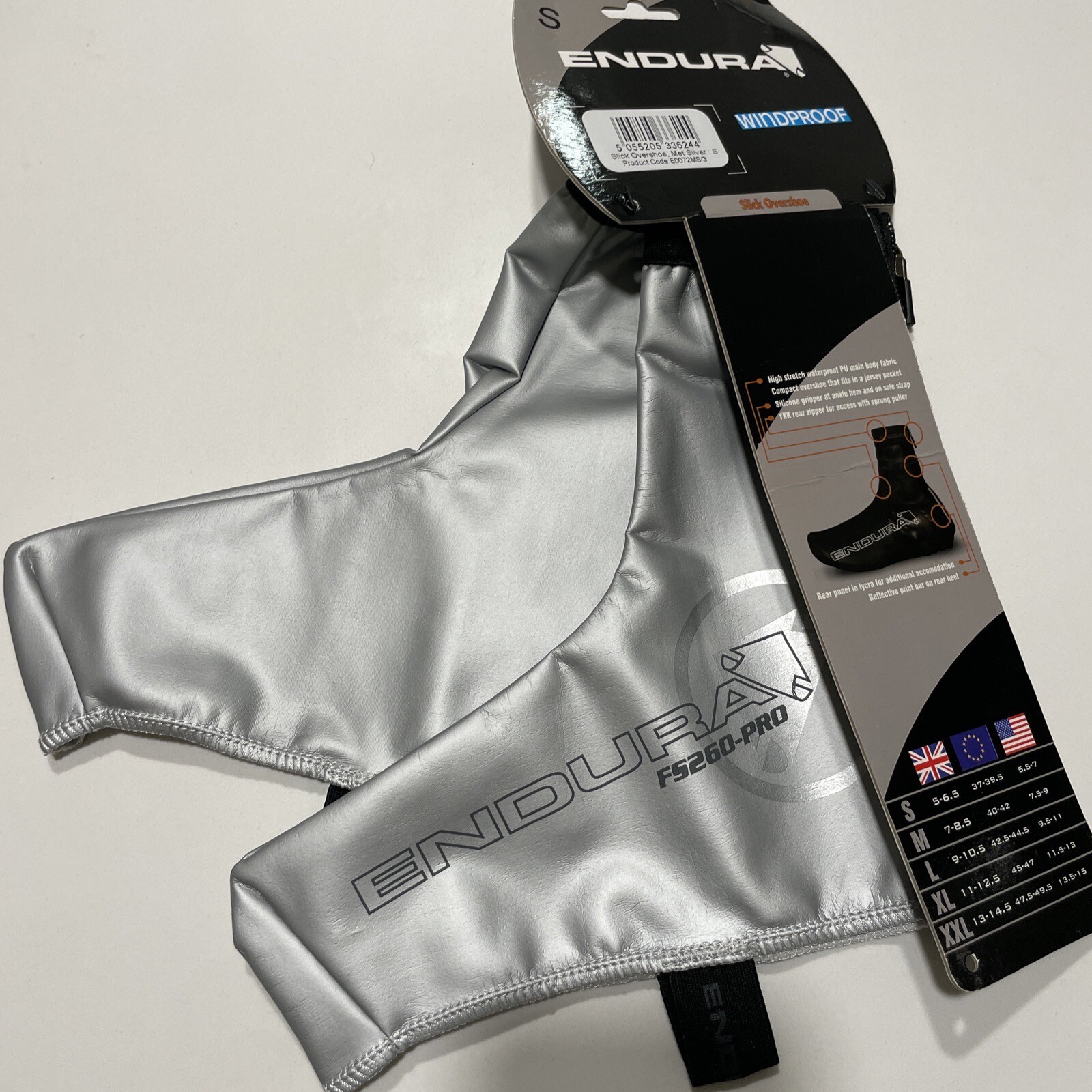 Endura Slick Overshoes Bicycle Shoe Coverssmall Silverstretch