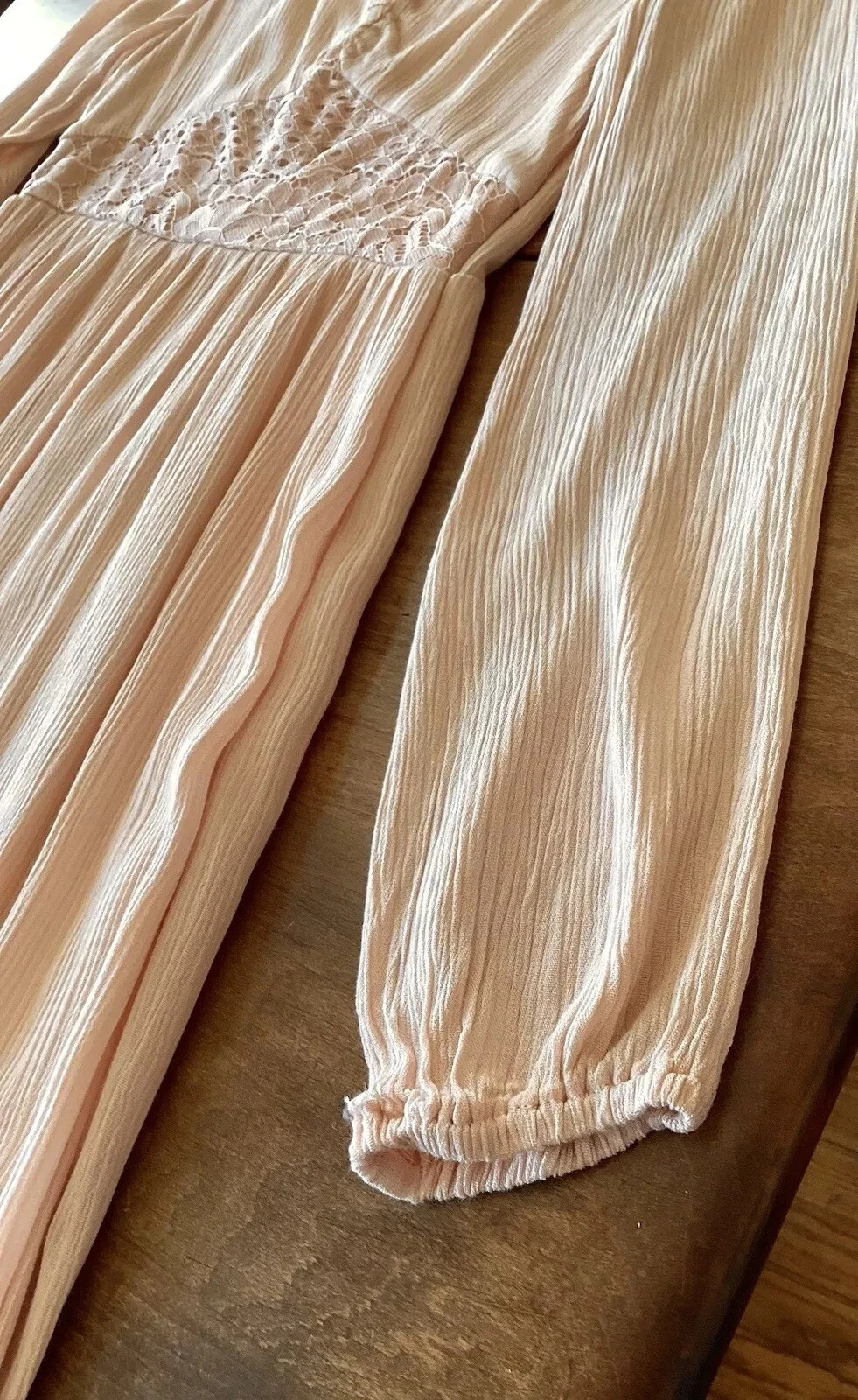 VETEMENTS Maxi abito manica lunga Promesa Boho contadino pizzo shabby chic casale piccolo