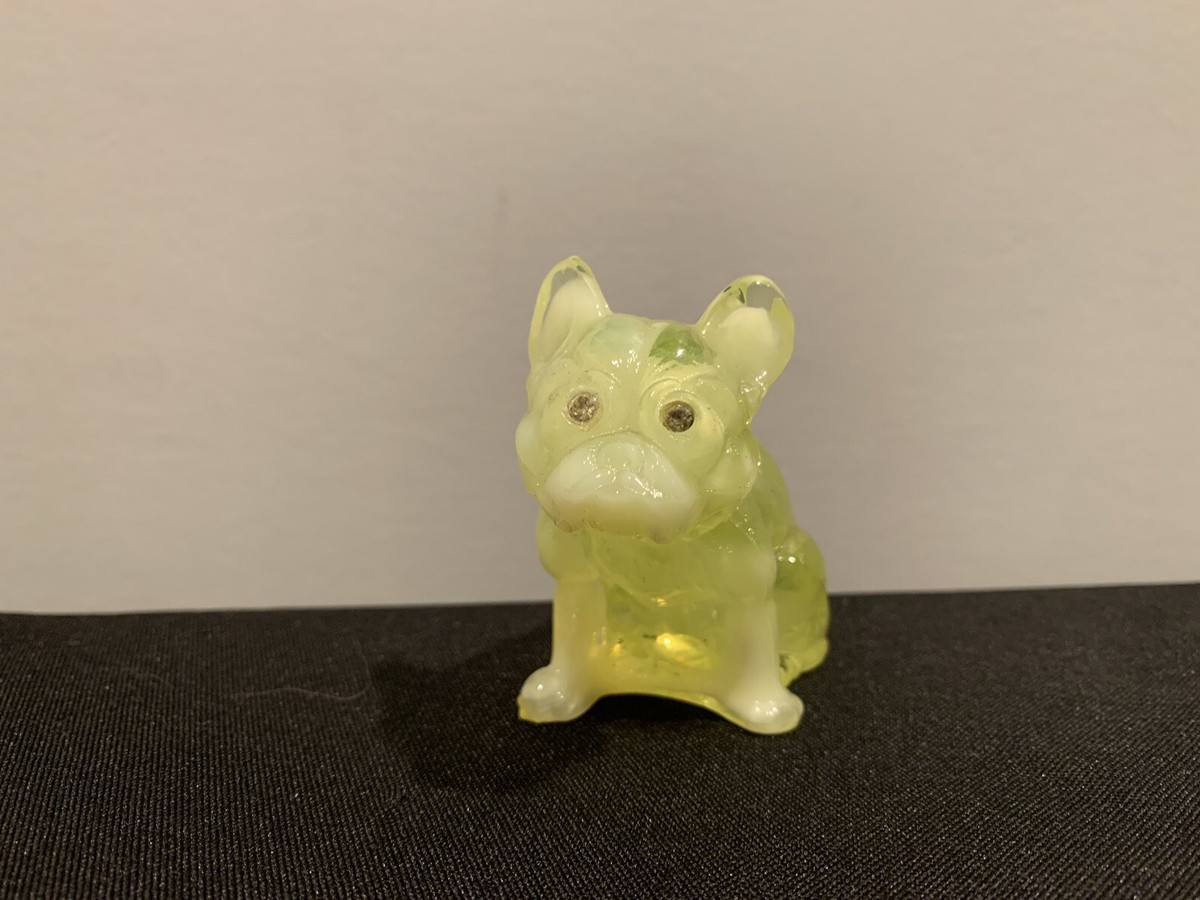 ビンテージ ウエストモアランド ガラス ブルドッグ Westmoreland 60s USA 「Westmoreland」 uranium glass bulldog object | PANIC ART