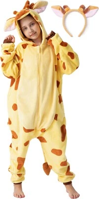 CORIMORI Giraffen-Kostüm für Kinder Mädchen Jungen Onesie Karneval Fasching Einteiler Zoo