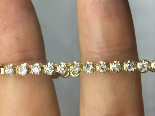 Diamond Tennis BRACELET |IN LINE. 14K Yellow GOLD 3.22 Carats. QUALITY