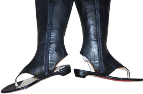 Christian Louboutin Gladiator Sandals Thongs Flats Black Leather Booties 35.5 - Picture 8 of 10