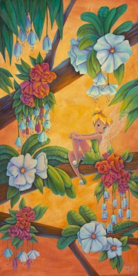 Peter Pan Disney Art Denyse Klette Signed Lt Ed 195 Print Tink's Favorite Branch