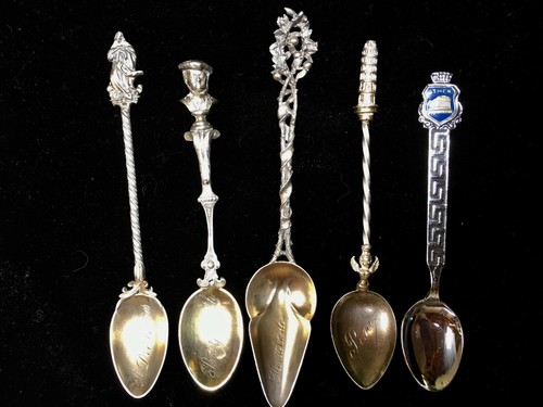 Set of ten nickel silver (.800) souvenir spoons - Picture 3 of 4