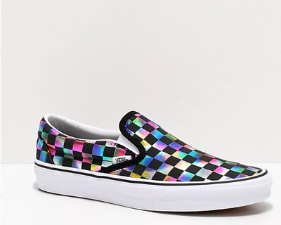 iridescent white vans