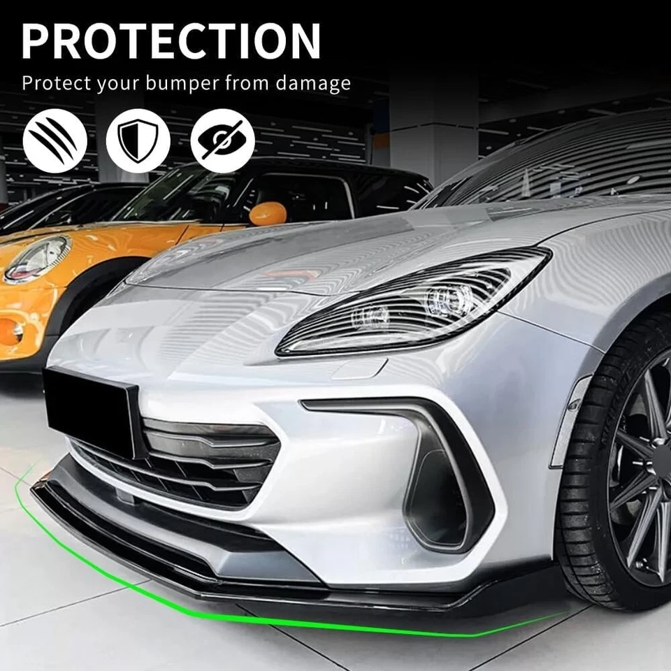 Fits 22-25 Subaru BRZ Front Bumper Lip Splitter Lower Chin Air Dam Gloss Black Foto 3 de 4