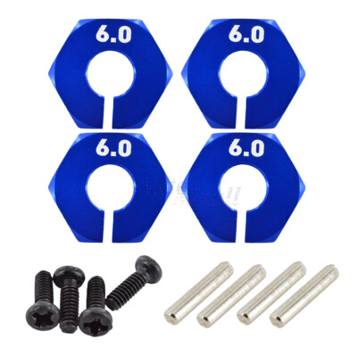 Aluminum Wheel 12mm Hex Adapters Adaptor for Traxxas Rustler 4x4 VXL Blue