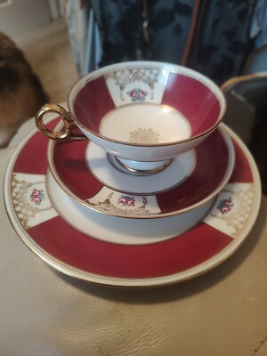  Vintage EWA Kunst BAVARIA Three Piece Tea Dessert Set