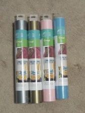 Cricut vinyl 12inx48in vinyl silver, gold, light pink, light blue REMOVABLE
