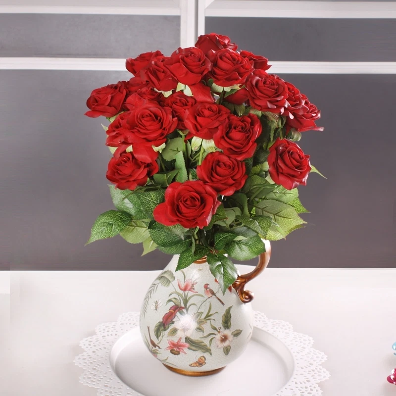 20 Head Real Latex Touch Rose Artifical Flowers Wedding Party Home Bouquet Decor - Image 4 of 4