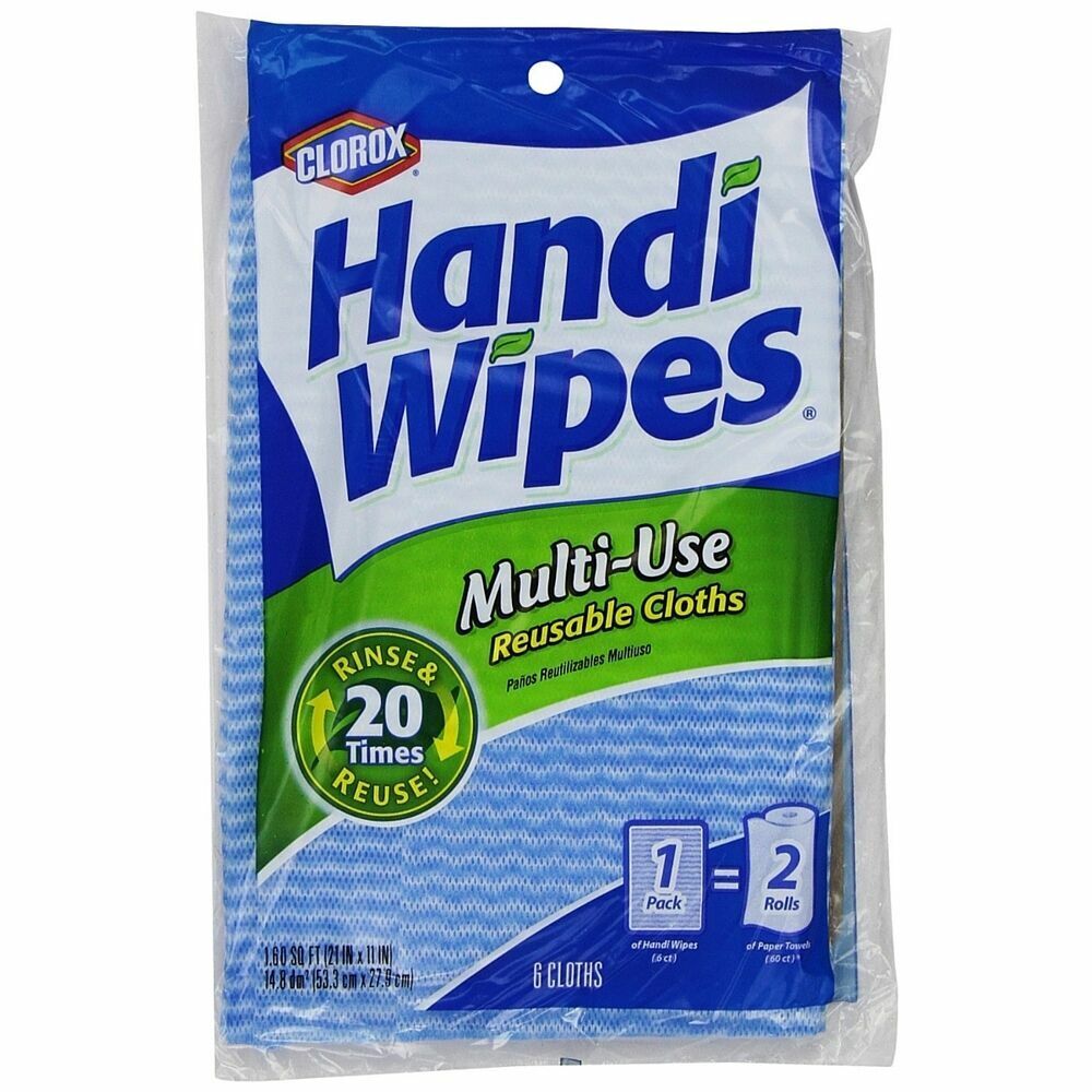 Handi Handy Wipes Multi-Use Reusable QUAN ランキングTOP5 6 Cloths Pack 驚きの値段 Cleaning