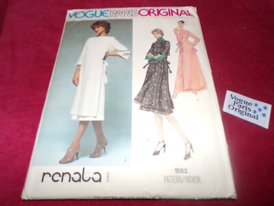   1978 VOGUE PARIS ORIGINAL #1582-DESIGNER RENATA - LADIES PATTERN w/LABEL 10FF