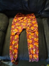 LULAROE HALLOWEEN PURPLE LEGGINGS GIRL IN PUMPKIN GENTLY USED