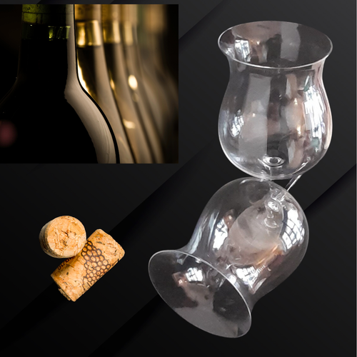 Povxlum Verre à Vin à L'Envers Longue Tige - Verre Funky 14 Oz Unique Et Original