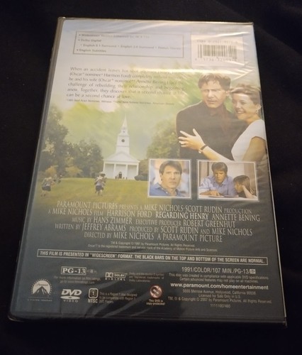 Regarding Henry (Widescreen DVD, 2003) Brand New Sealed Movies Harrison Ford - Picture 3 of 3