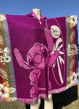 Style Alpaca Cape, Lilo & Stitch Angel, Handmade By Indigenous Hand, Soft & Warm