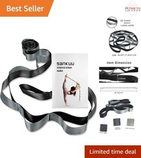 Yoga Stretching Strap Nylon 98in 12 Loops Physical Therapy Fitness Equipment