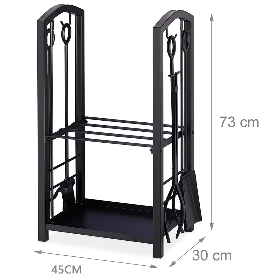 Estante para troncos de metal de alta resistencia para almacenamiento de madera soporte para leña interior y exterior Foto 4 de 4