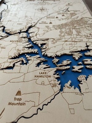 3-D laser cut map of Lake Hamilton  Arkansas