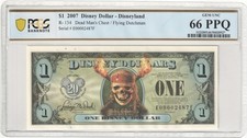 2007 R-134 $1 Disney Dollar Dead Man's Chest/Flying Dutchman PCGS Graded 66 PPQ