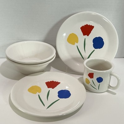 Vintage Marimekko Pfaltzgraff Three Flowers Tulip Dinnerware Set Fujiwo Ishimoto