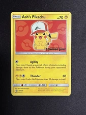 Pokémon TCG Ash's Pikachu SM109 Promo Card clean NM