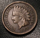 OLD US COINS 1862 INDIAN HEAD CENT CIVIL WAR PENNY FULL LIBERTY