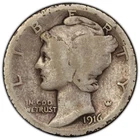 Certified 1916-D U.S. Mercury dime  AG3 by PCGS