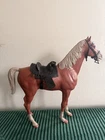 Two Johnny West Red Thunderbolt Horses w/ Full Set Wagon Harness Tack Marx 1960s