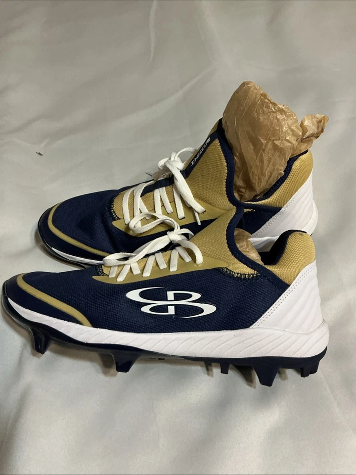 Мужские бейсбольные бутсы Boombah темно-синие и золотистые размер 10,5 - Изображение 2 из 4