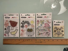 Lot of 4 BasicGrey Small Clear Stamp Sets (All New)