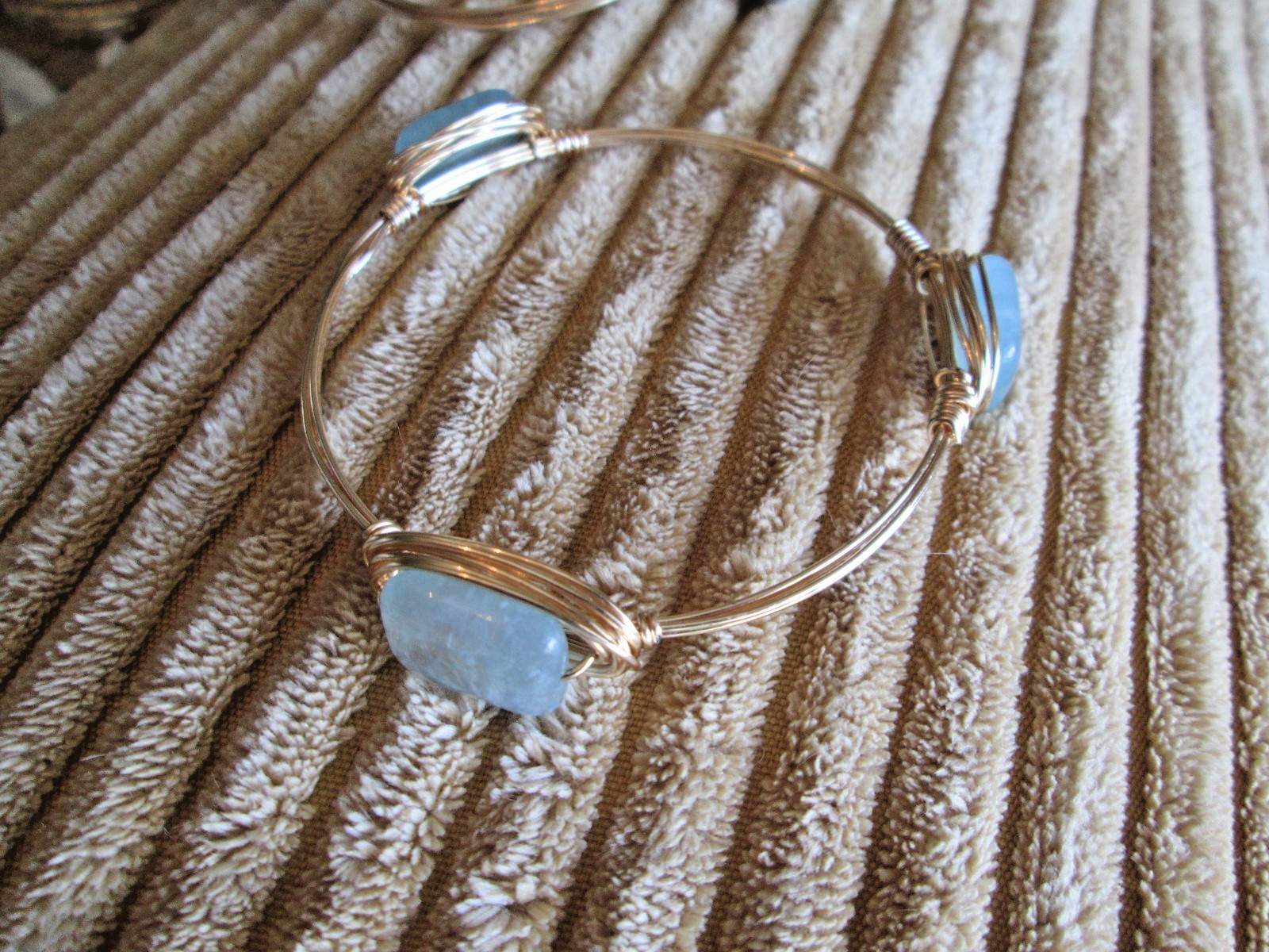 Wire Wrapped Mixed GemStone Bangle Bracelets. Sta… - image 7