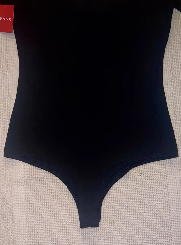 NEW Spanx Scoop Neck Long Sleeve Body Suit Sz M Classic Black 20329R Women’s - Image 3 of 4