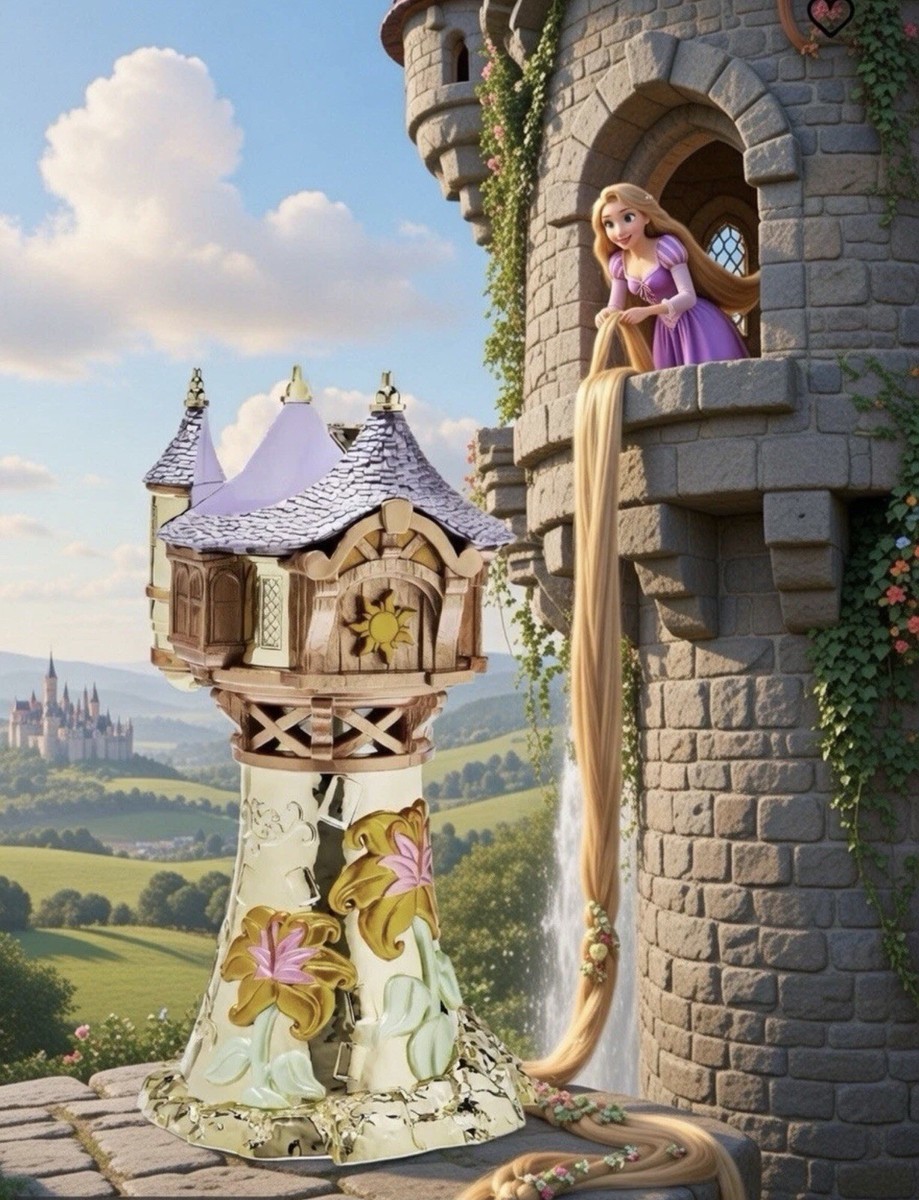 Rapunzel アクセサリートレイ Limited Edition 1986 Rapunzel Hexagonal Musical Jewelry Box Long