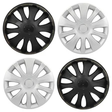 16" 4Pcs Wheel Covers Snap On Full Hub Caps Fit For R16 Tire & Steel Rim