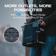 EcoFlow DELTA 2 950 Portable Power Station, 950Wh LiFePO4 Battery for 10 Years,